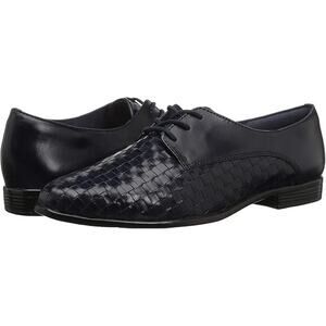 Trotters Womens Dress Shoe Lizzie Herringbone Oxford 8.5 M Loafer Black